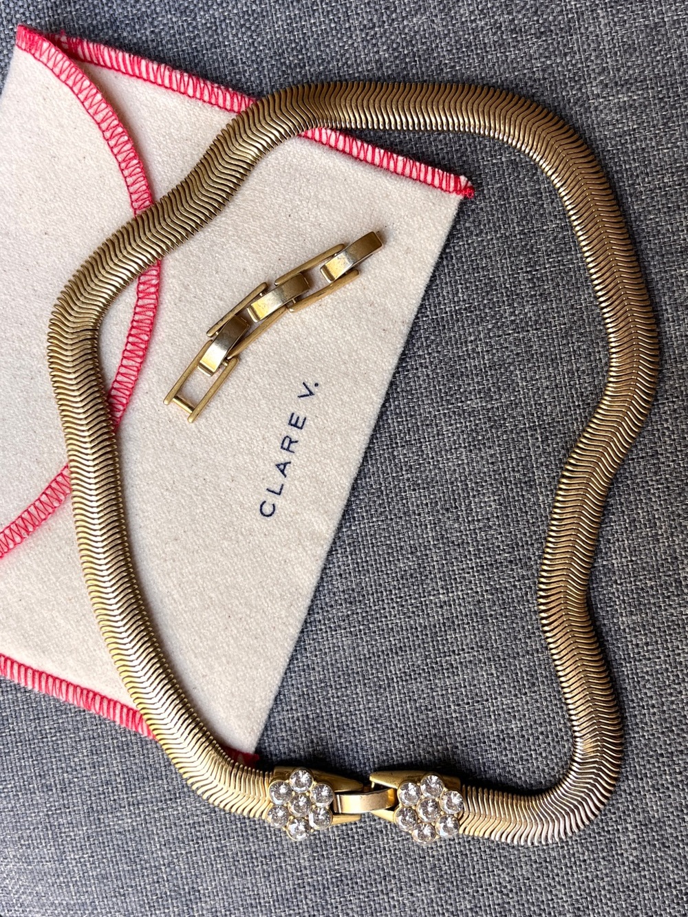 Clare Gold-Tone Snake Chain Collar Necklace - Picture 4 of 9